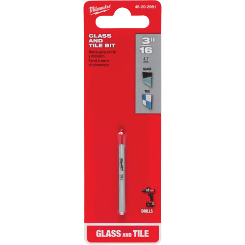 Milwaukee 48-20-8981 Glass & Tile Bit, 3/16", Carbide