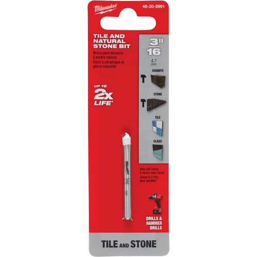 Milwaukee 48-20-8991 Natural Stone Bit, 3/16", Carbide