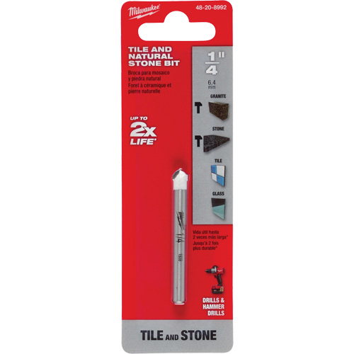 Milwaukee 48-20-8992 Natural Stone Bit, 1/4", Carbide