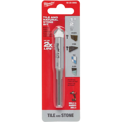 Milwaukee 48-20-8995 Natural Stone Bit, 1/2", Carbide