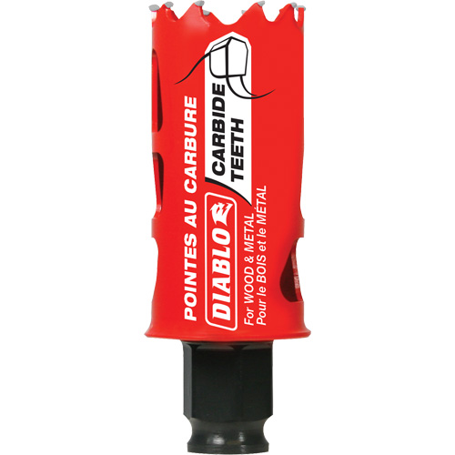 Diablo DHS1250CT Wood & Metal Hole Saw, 1-1/4", 2-3/8" Depth of Cut, Carbide