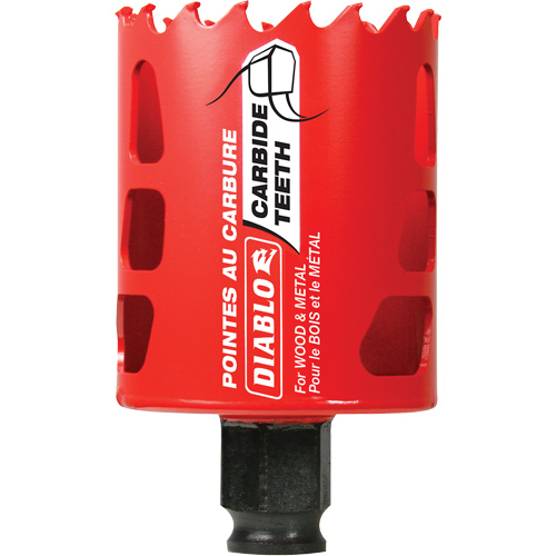 Diablo DHS2125CT Wood & Metal Hole Saw, 2-1/8", 2-3/8" Depth of Cut, Carbide