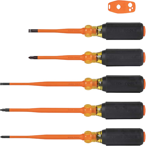 Klein Tools 33736INS Jeu de tournevis isol&eacute;s &agrave; pointe mince, 1000 V, 6 M