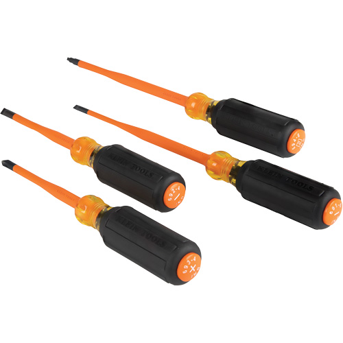 Klein Tools 33734INS Slim-Tip Insulated Screwdriver Set, 1000 V, 4 Pcs