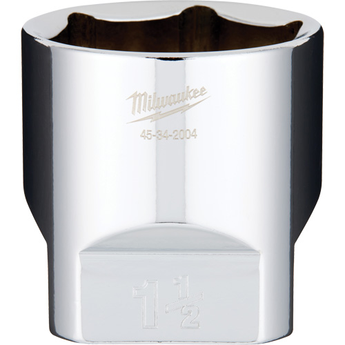 Milwaukee 45-34-2004 SAE Socket with Four Flat Sides, 1-1/2", 1/2" Drive, 6 Points