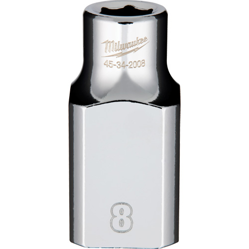 Milwaukee 45-34-2008 Metric Socket with Four Flat Sides, 8 mm, 1/2" Drive, 6 Points