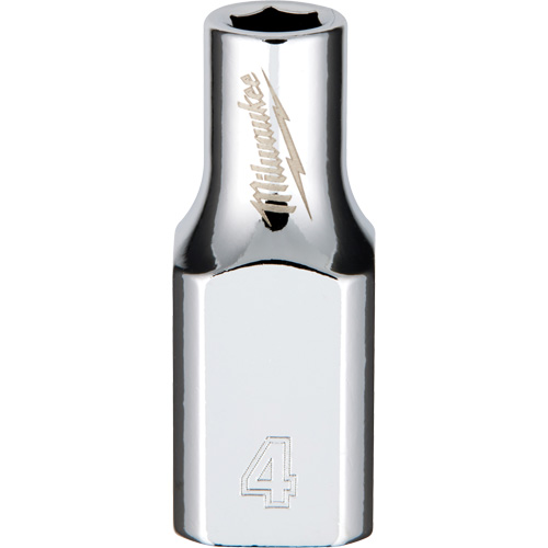 Milwaukee 45-34-4000 Douille m&eacute;trique avec c&ocirc;t&eacute;s Four Flats, 4 mm, Prise 1/4", 6 pans