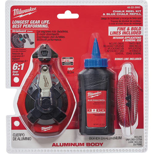 Milwaukee 48-22-3993 Trousse de cordeau &agrave; craie avec ligne en prime
