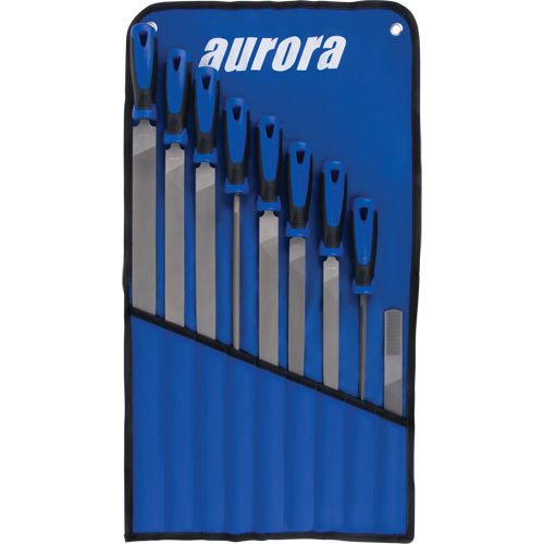 Outils Aurora UAU778 Jeu de limes avec manches, 9 pi&egrave;ces