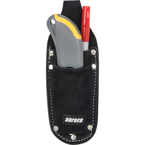 Aurora Tools UAV349 Utility Pouch, Knife Holder, Leather, 3 Pockets