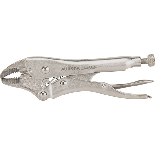 Aurora Tools UAV664 Locking Pliers with Wire Cutter, 5" Length, Curved Jaw
