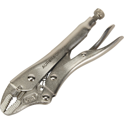 Aurora Tools UAV664 Locking Pliers with Wire Cutter, 5" Length, Curved Jaw