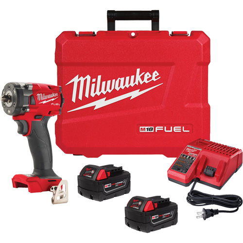Milwaukee 2854-22R M18 Fuel Compact Impact Wrench with Friction Ring Kit, 18 V, 3/8" Socket