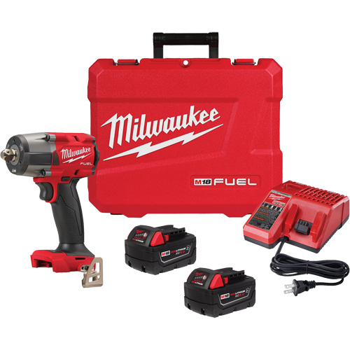 Milwaukee 2962P-22R Ensemble de cl&eacute; &agrave; choc de couple moyen M18 Fuel avec cheville d'arr&ecirc;t, 18 V, Mandrin 1/2"