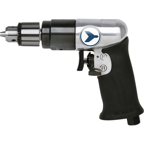 JET 404433 AD38VSRK Variable Speed Air Drill, 6 CFM, 1/4" NPT, 82 dBA, 3/8" Chuck, Keyed