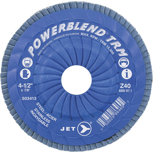 JET 503423 Disque &agrave; feuillets PowerBlend ajustable, 5" x 7/8", Type 29, Grain Z40, Alumine de zirconium