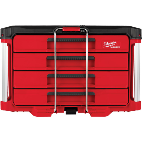 Milwaukee 48-22-8444 PackOut 4-Drawer Tool Box, 16-3/10" x 22-1/5" x 14-3/10", Red