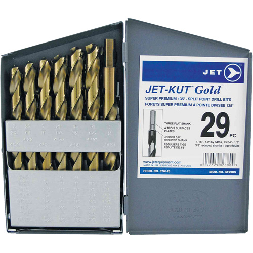 JET 570143 GF29RS Jeu de forets, 29 morceaux, Acier alli&eacute;