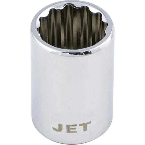 JET 672624 Douille chrom&eacute;e, 24 mm, Prise 1/2", 12 pans