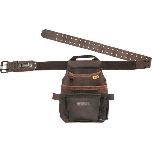 DEWALT DWST550115 Poche &agrave; outils et ceinture, Porte-outil multiple, Cuir, 12 Poches