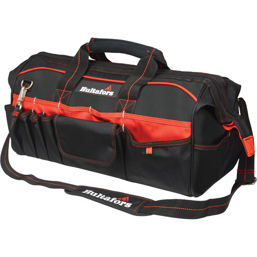 Hultafors HT5544 20" Tradesman's Tool Bag, Ballistic Polyester, Black/Red