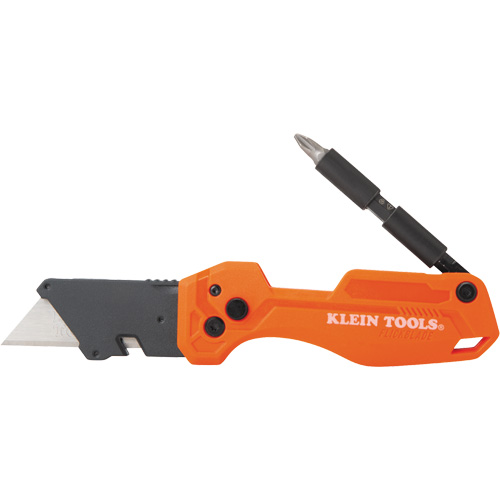 Klein Tools 44304 Folding Utility Knife With Driver, 1" Blade, Steel Blade, Plastic Handle
