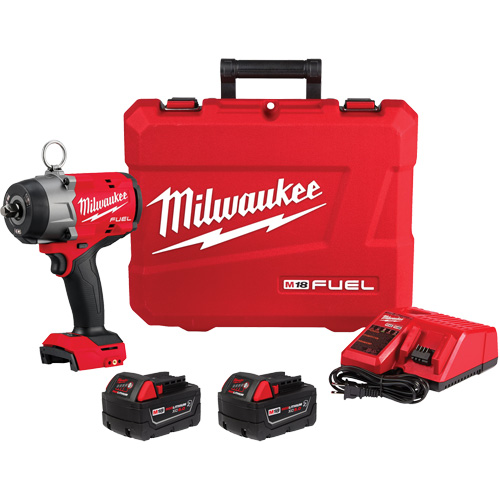 Milwaukee 2966-22 Cl&eacute; &agrave; choc &agrave; couple &eacute;lev&eacute; M18 Fuel avec ensemble de cheville d'arr&ecirc;t, 18 V, Mandrin 1/2"