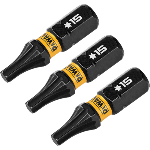 DEWALT DWAF1TX15IR3 3-Piece FLEXTORQ&reg; Impact Screwdriving Bits, Torx, T-15, 1/4" Drive