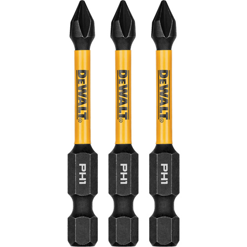 DEWALT DWAF2PH1IR3 Forets pour tournevis &agrave; chocs FLEXTORQ 3 mcx, Phillips, #1, Prise 1/4"