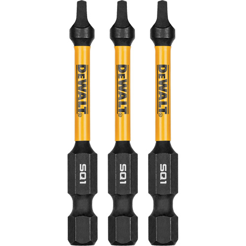 DEWALT DWAF2SQ1IR3 Forets pour tournevis &agrave; chocs FLEXTORQ 3 mcx, Carr&eacute;e, #1, Prise 1/4"