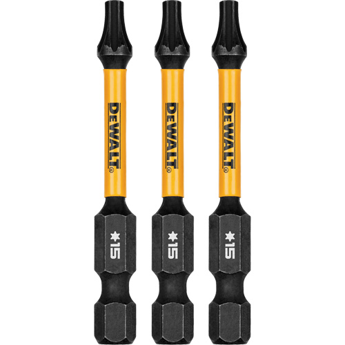 DEWALT DWAF2TX15IR3 3-Piece FLEXTORQ&reg; Impact Screwdriving Bits, Torx, T-15, 1/4" Drive