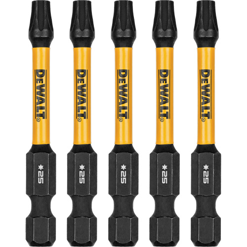 DEWALT DWAF2TX25IR5 5-Piece FLEXTORQ&reg; Impact Screwdriving Bits, Torx, T-25, 1/4" Drive
