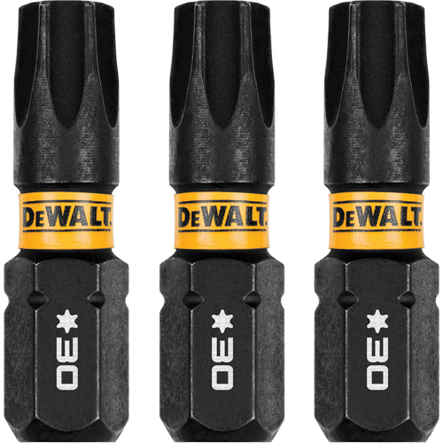 DEWALT DWAF1TX30IR3 3-Piece FLEXTORQ&reg; Impact Screwdriving Bits, Torx, T-30, 1/4" Drive