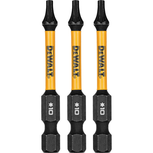 DEWALT DWAF2TX10IR3 Forets pour tournevis &agrave; chocs FLEXTORQ 3 mcx, Torx, T-10, Prise 1/4"