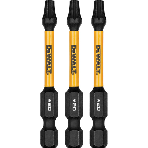 DEWALT DWAF2TX20IR3 Forets pour tournevis &agrave; chocs FLEXTORQ 3 mcx, Torx, T-20, Prise 1/4"