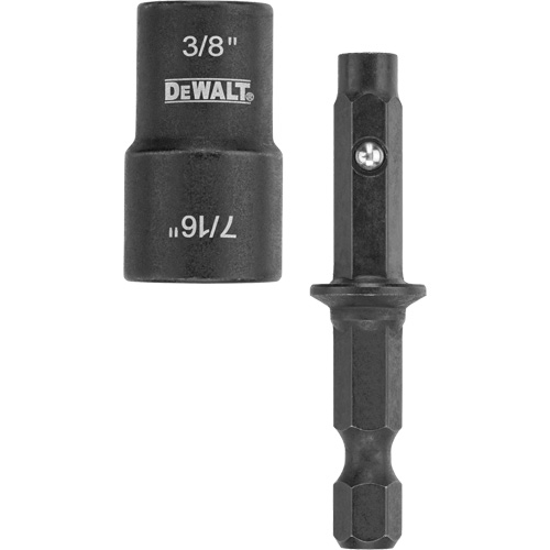 DEWALT DWADEND38716 Tourne-&eacute;crou &agrave; double embout d&eacute;tachable pr&ecirc;t pour les chocs, 3/8"/7/16" prise, 2" lo, Magn&eacute;tique