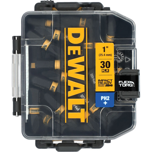 DEWALT DWAF1PH2IR30 30-Piece FLEXTORQ&reg; Impact Driver Bit Set, Phillips, #2, 1/4" Drive