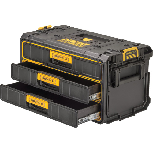 DEWALT DWST08330 Unit&eacute; &agrave; trois tiroirs ToughSystem 2.0, 21-4/5" x 12-3/10" x 12-3/5", Noir/Jaune