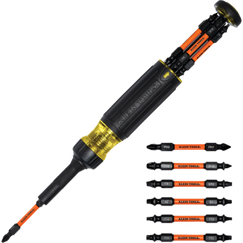 Klein Tools 32313HD Tournevis antichocs &agrave; rochet 13-en-1