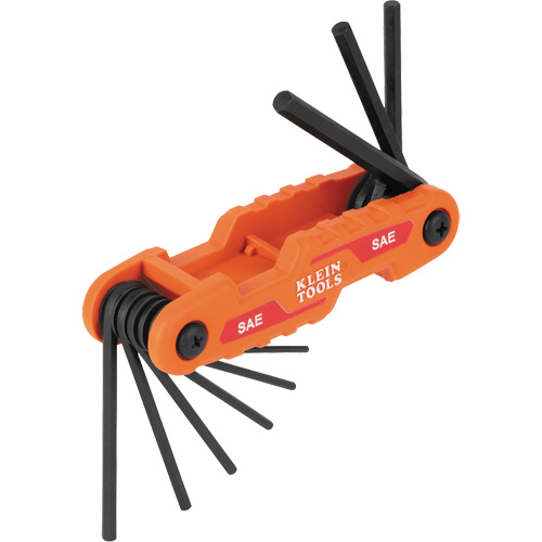 Klein Tools 70540 Jeu de cl&eacute;s hexagonales pliant et compact, 9 mcx, Imp&eacute;rial