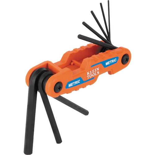 Klein Tools 70540M Jeu de cl&eacute;s hexagonales pliant et compact, 8 mcx, M&eacute;trique