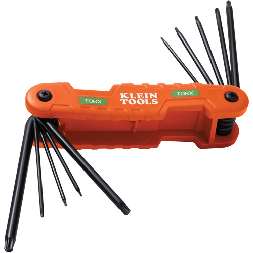 Klein Tools 70550T Jeu pliant de cl&eacute;s hexagonales Pro, 10 mcx, Torx