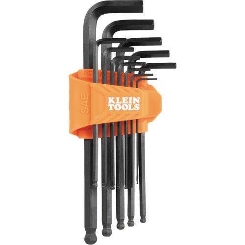 Klein Tools BLS12 Jeu de cl&eacute;s hexagonales &agrave; embout sph&eacute;rique de style L, 12 mcx, Imp&eacute;rial