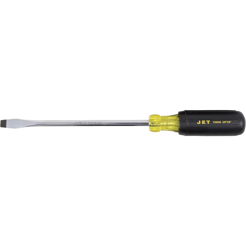 JET 720626 JKSS-8R Slot Screwdriver, 3/8" Tip, Round, 8" L, Cushion Grip Handle