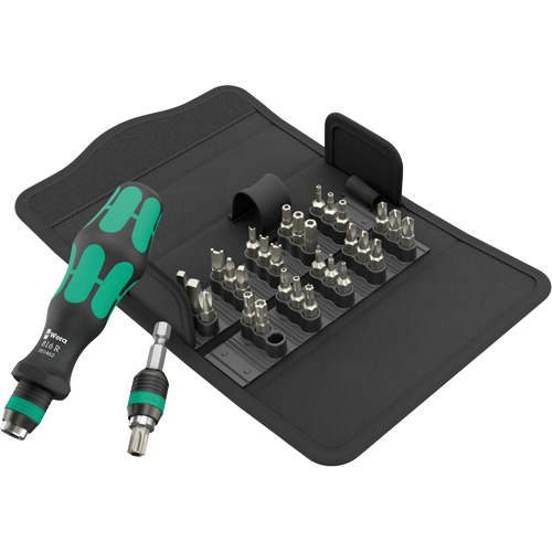 Wera Tools 05057114001 32-piece Kraftform Kompakt 71 Security Screwdriver, 4-17/25" L, Cushion Grip Handle