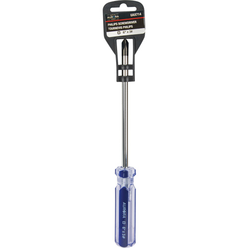 Outils Aurora UAX714 Tournevis Philips bleu transparent avec bandes, #3, Prise Plastique
