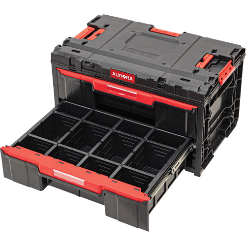 Aurora Tools UAX721 Arx&reg; 2-Drawer Toolbox, 23-1/10" x 15" x 13-2/5", Black