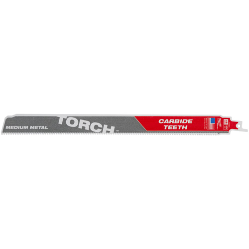 Milwaukee 48-00-5253 TORCH with Carbide Teeth for Medium Metal, Carbide, 10 TPI, 12" L x 1" W
