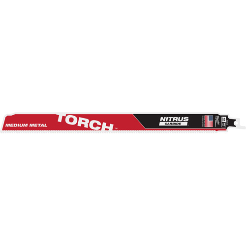 Milwaukee 48-00-6253 TORCH with NITRUS CARBIDE Teeth for Medium Metal, Carbide, 10 TPI, 12" L x 1" W
