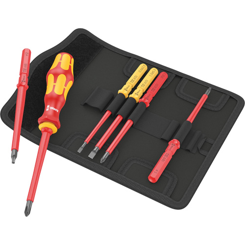 Wera Tools 05006604001 Tournevis imp&eacute;rial porte-embouts Kraftform Kompakt VDE 7 et embouts, 1000 V, 6 M